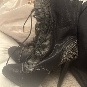 Gently worn lace up booties.. lightweight and fun